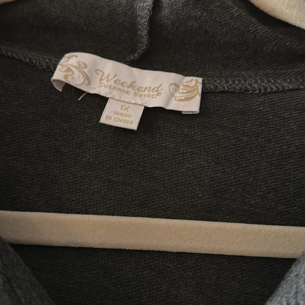 Gray Ruffled Zip-Up Hoodie - Picture 3 of 4